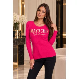   Mayo Chix Pax pulóver bordás kötött/dombor fólia made of magic pink