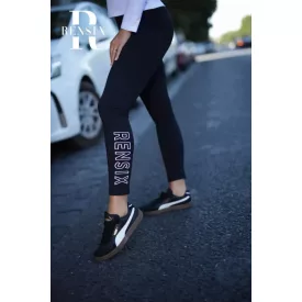   Rensix leggings szárán fehér körvonalas felirat fekete 2026