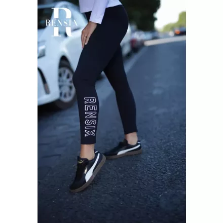 Rensix leggings szárán fehér körvonalas felirat fekete 2026